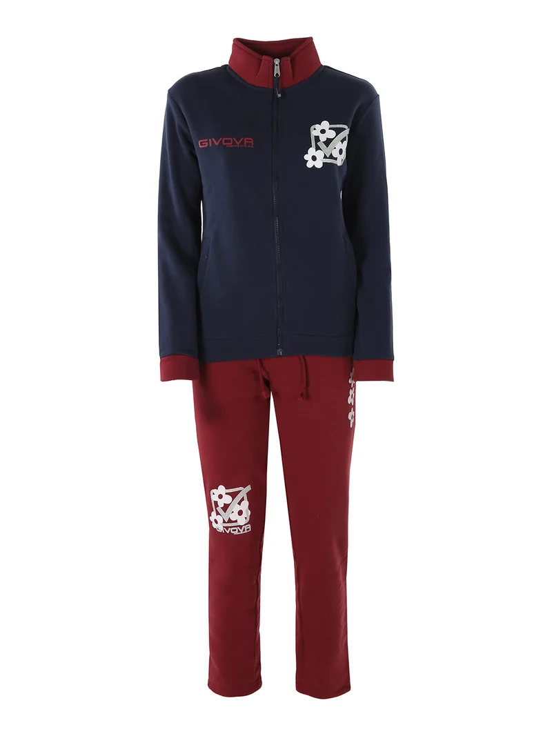 Completo tuta felpata da donna full zip - blu scuro