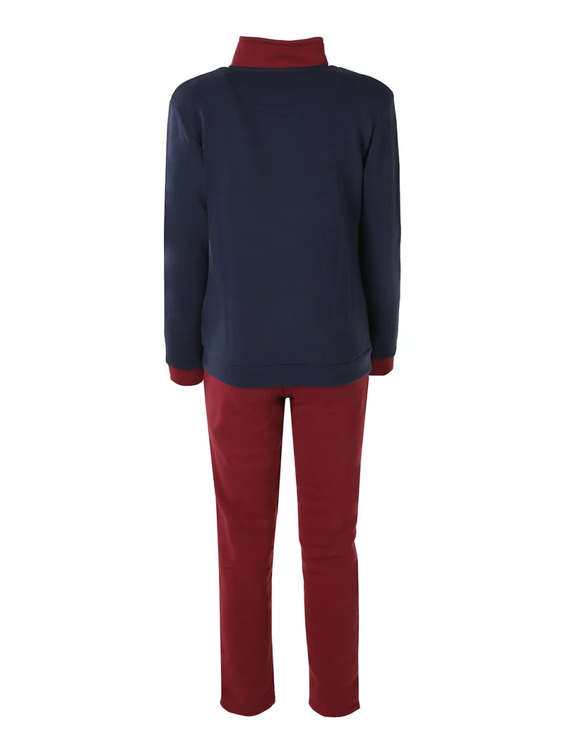 Completo tuta felpata da donna full zip - blu scuro