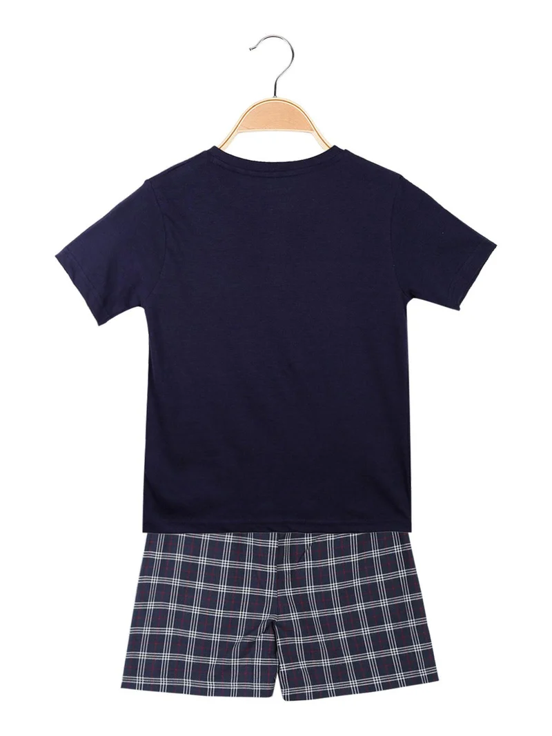 Pigiama corto bambino in cotone - blu scuro