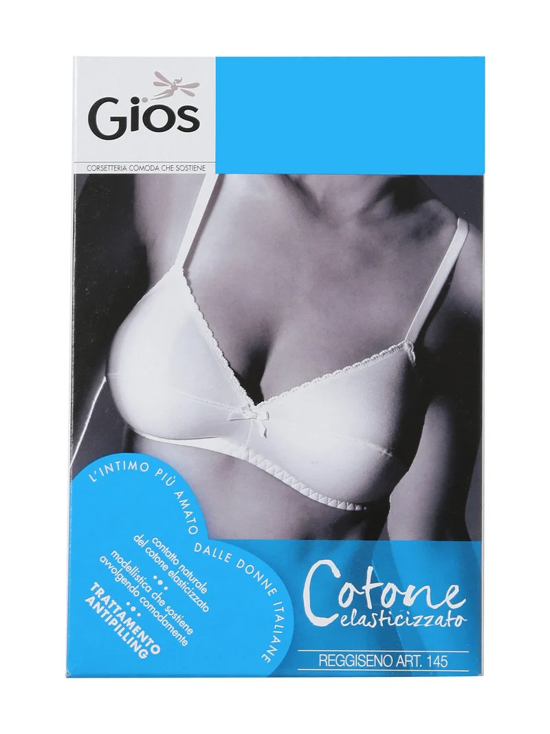 145 Reggiseno con coppe in doppio tessuto in cotone elasticizzato COPPA B - bianco