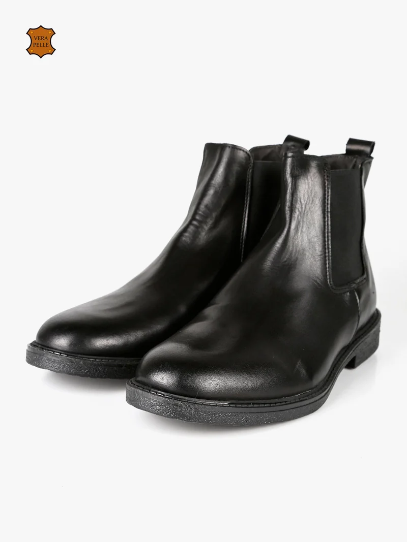 Stivaletti in pelle uomo - nero