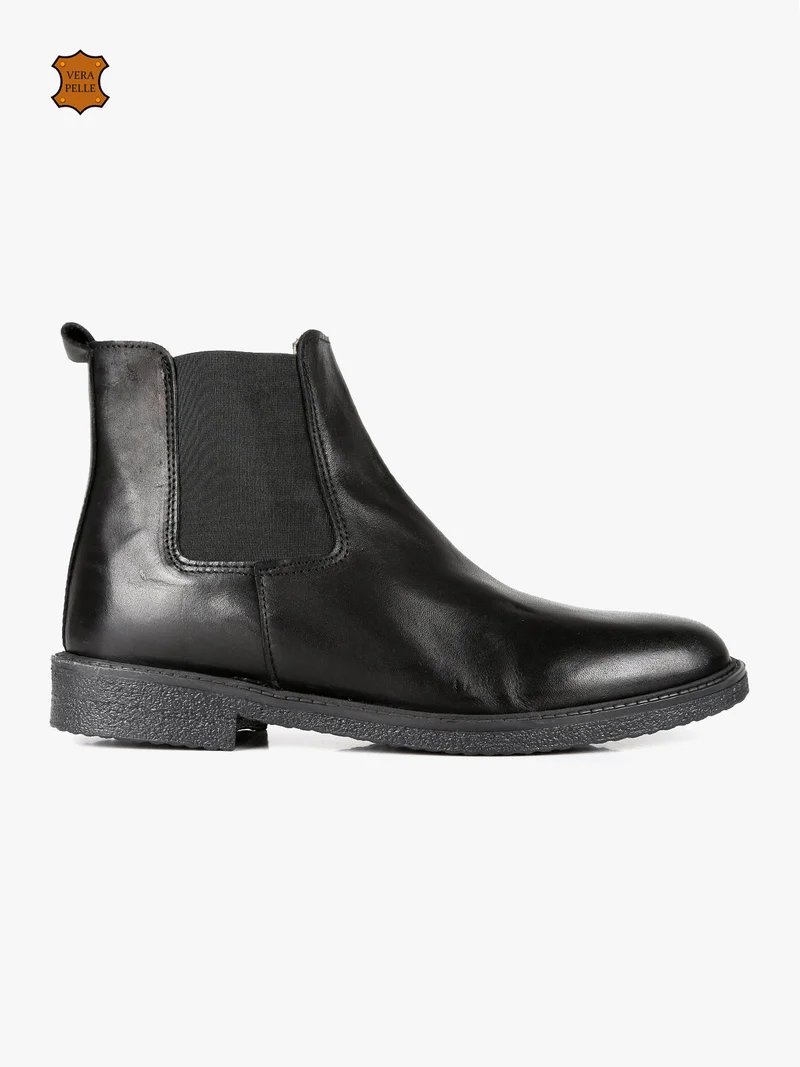 Stivaletti in pelle uomo - nero