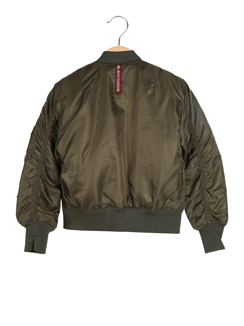 Giubbotto bomber da ragazzo con zip - militare