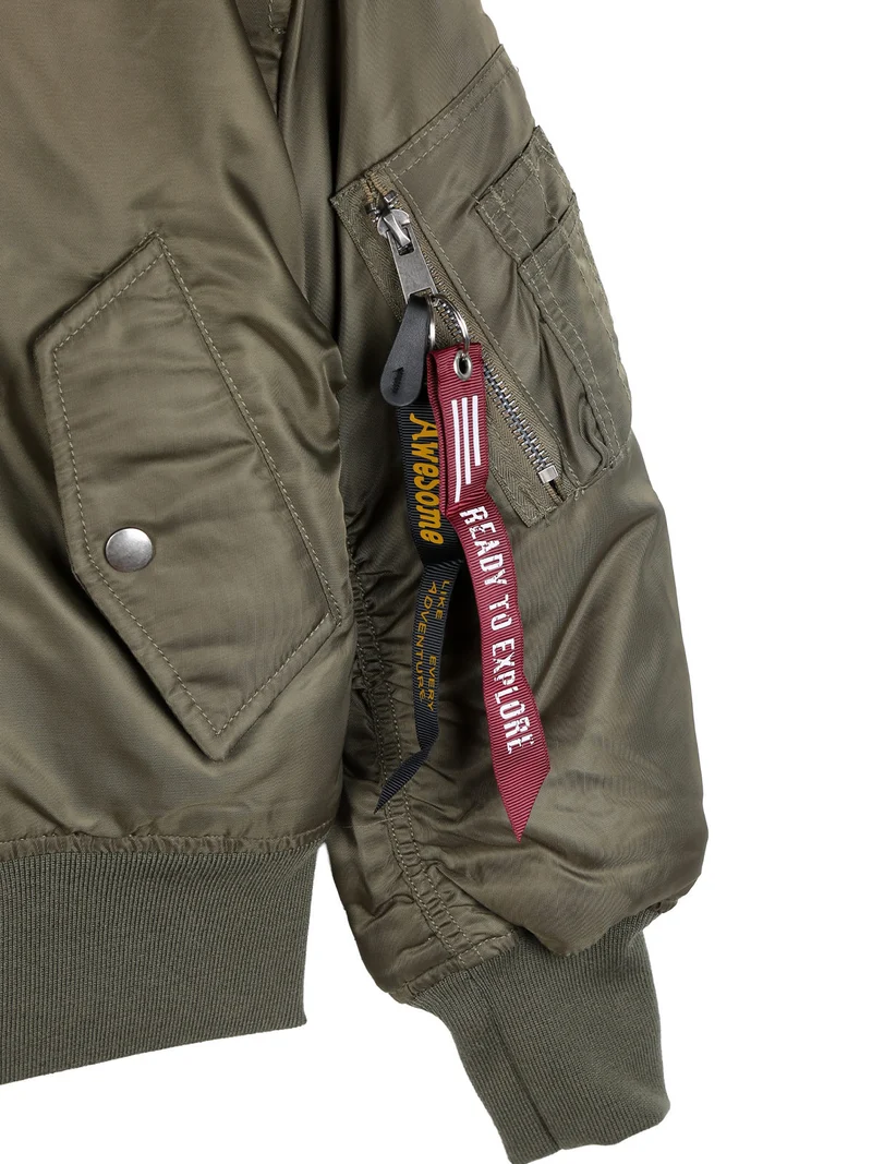 Giubbotto bomber da ragazzo con zip - militare