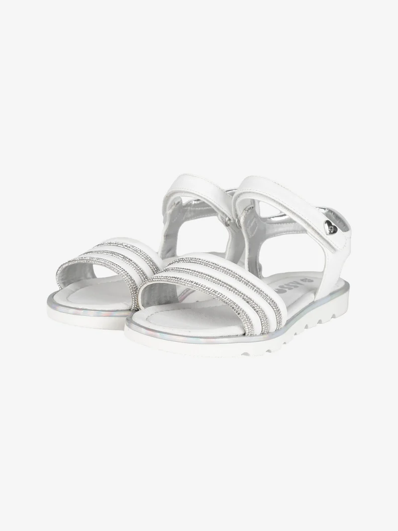 Sandali da ragazza con strass - bianco