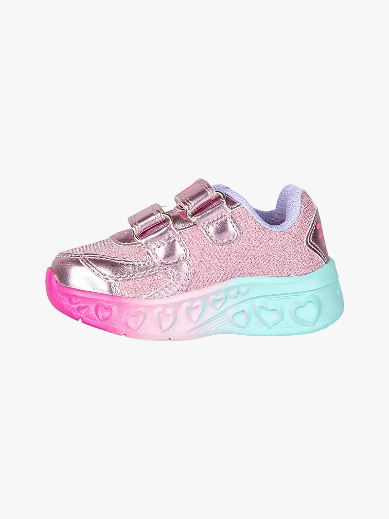 Sneakers da bambina con luci e strappi - rosa