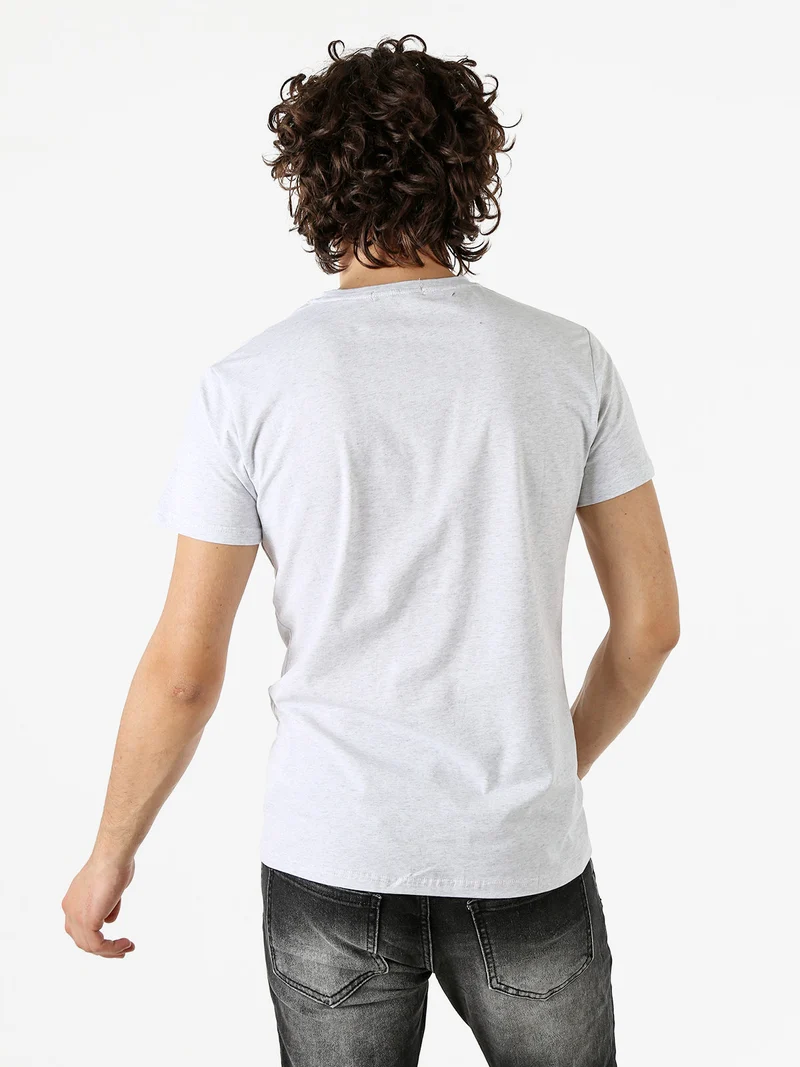 T-shirt da uomo in cotone con stampa - grigio chiaro