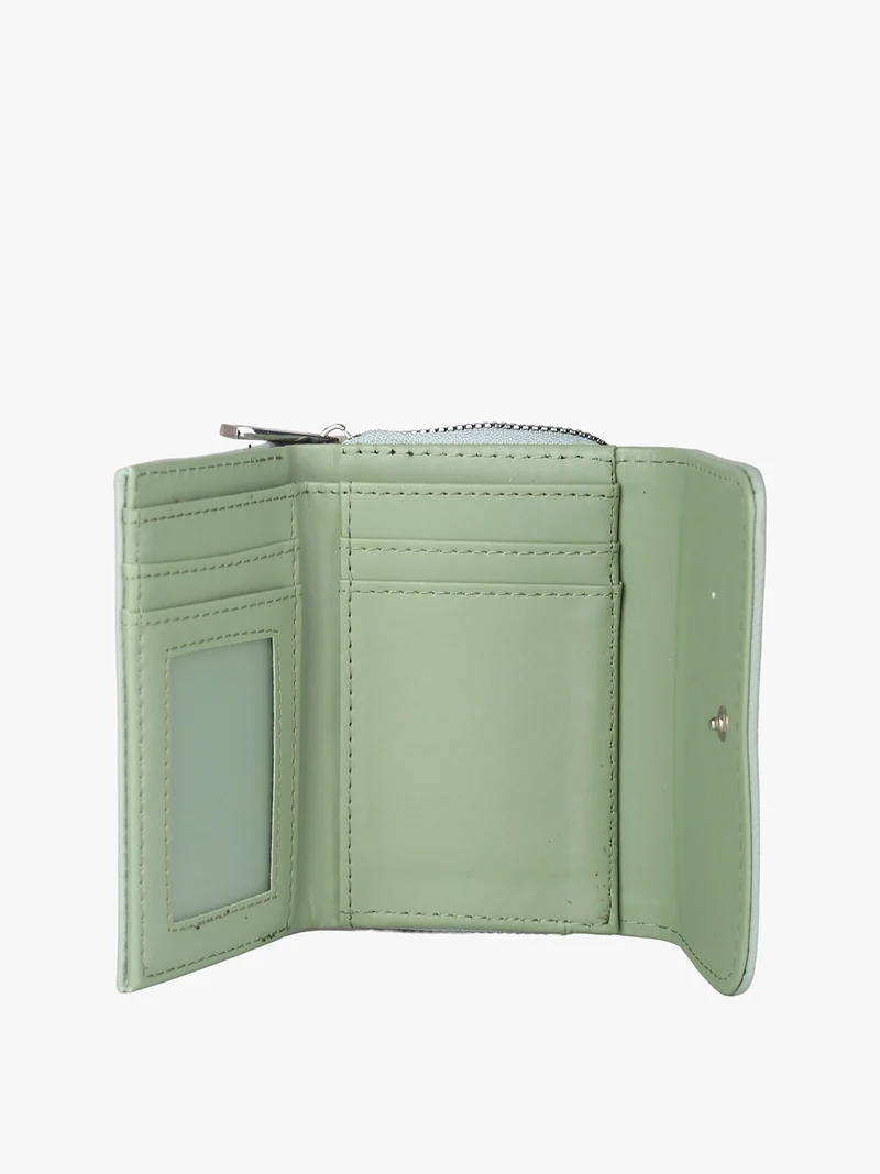 Portafoglio mini da donna con borchie - verde