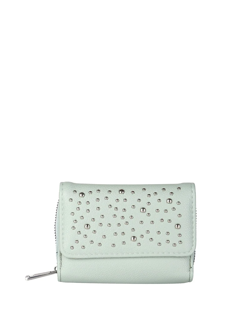 Portafoglio mini da donna con borchie - verde