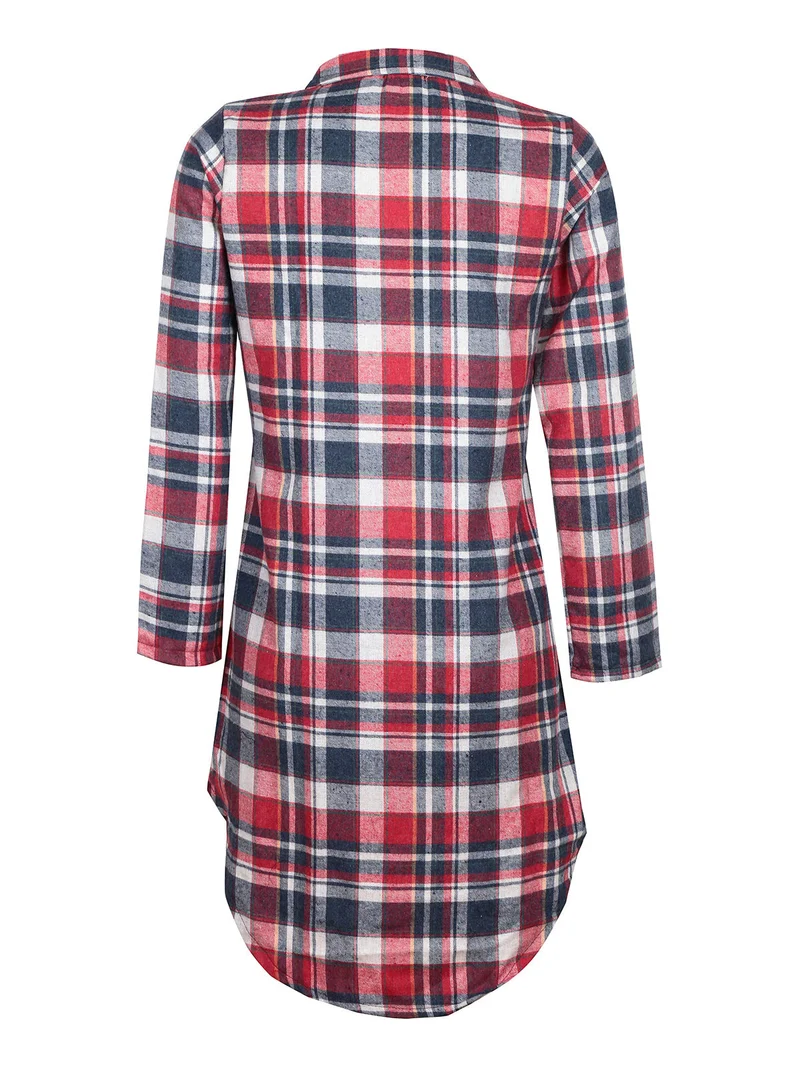 Maxi camicione donna a quadri - rosso