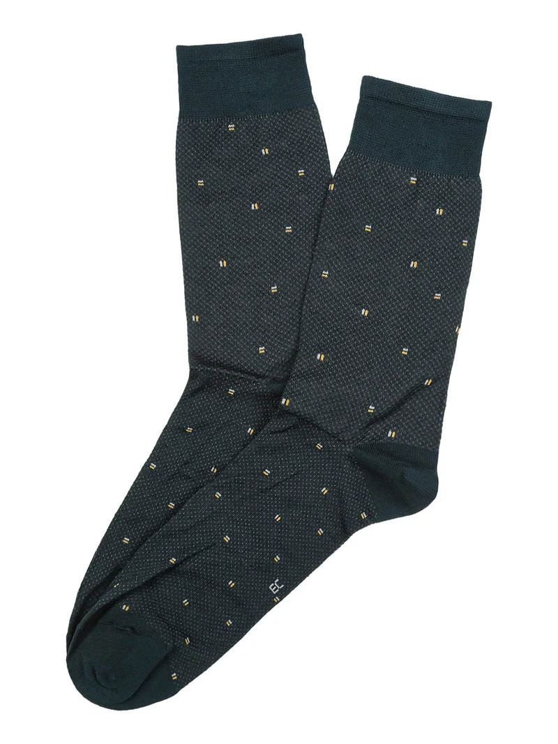 Calze corte da uomo in filo di scozia - verde scuro