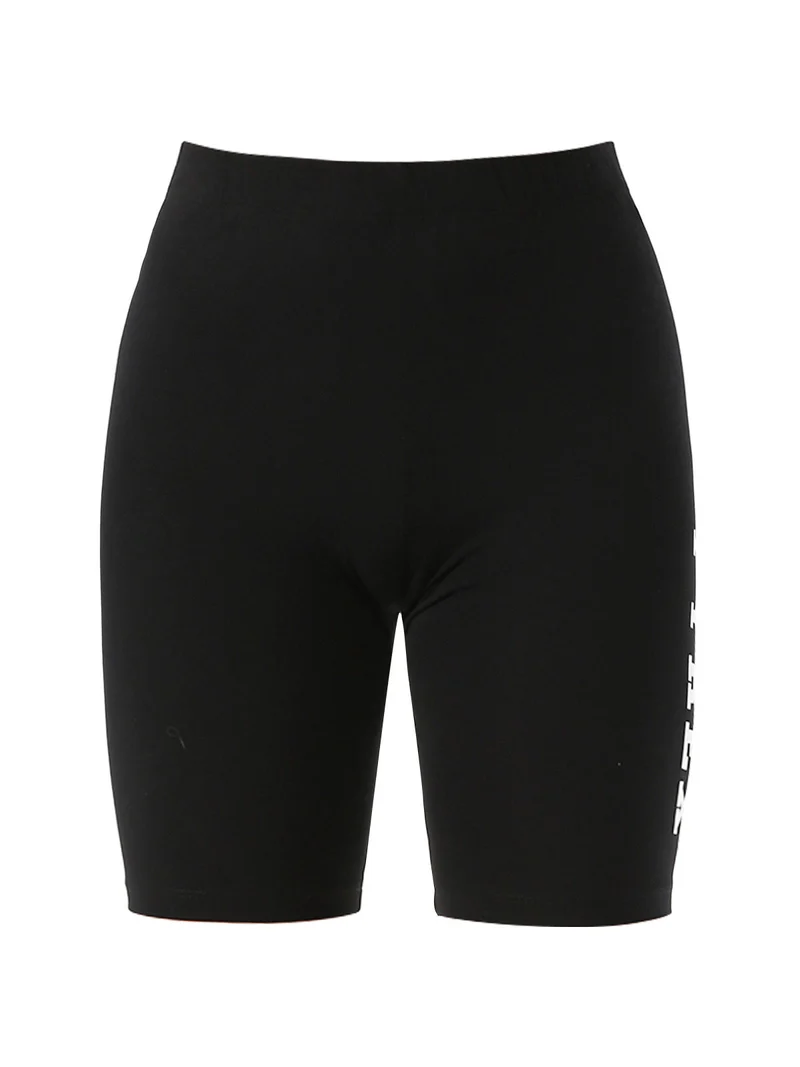 Shorts sportivi da donna con logo - nero