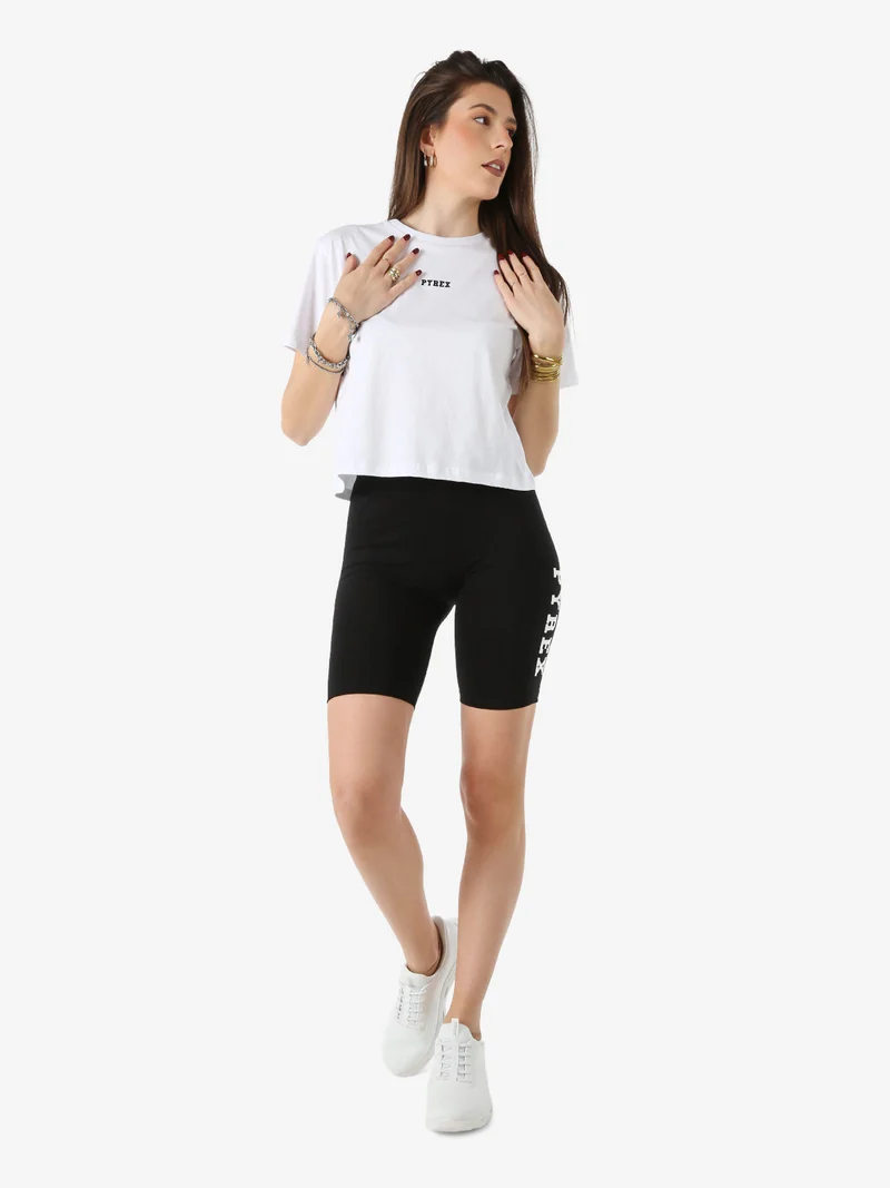 Shorts sportivi da donna con logo - nero