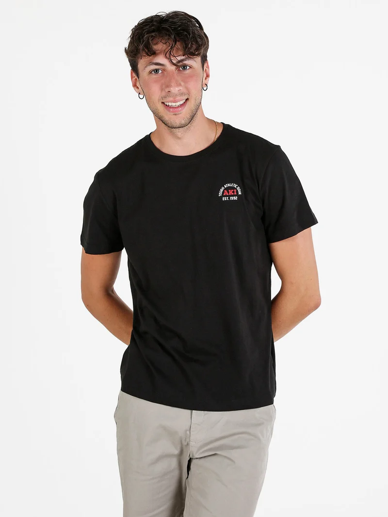 T-shirt uomo girocollo in cotone - nero