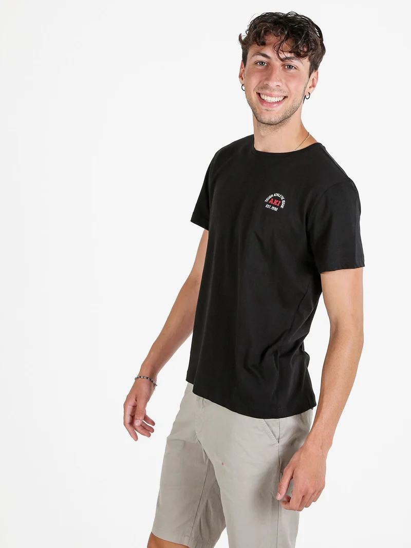 T-shirt uomo girocollo in cotone - nero
