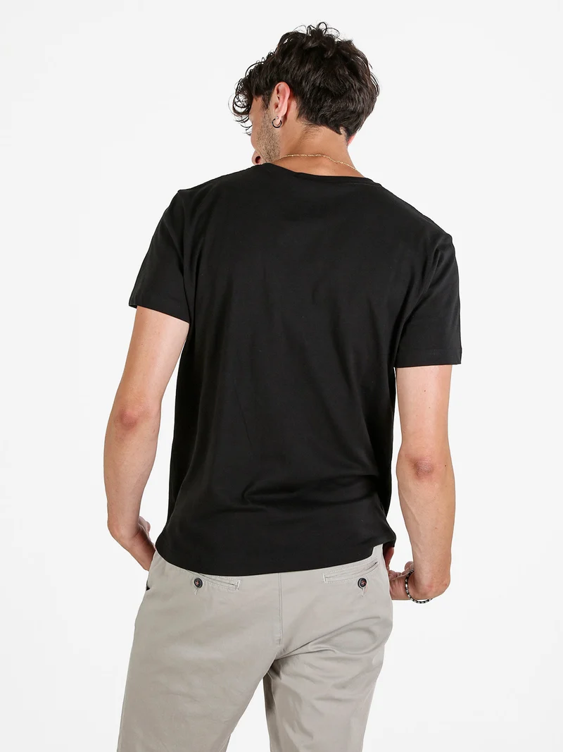 T-shirt uomo girocollo in cotone - nero