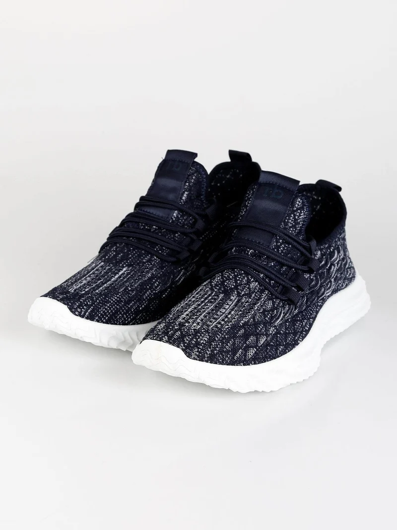 Sneakers sportive uomo in tessuto - blu scuro