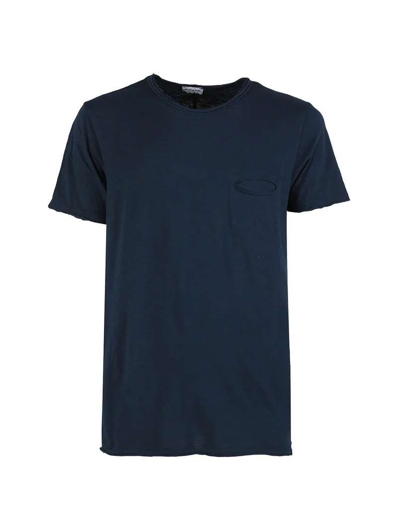 T-shirt uomo in cotone con taschino - blu scuro