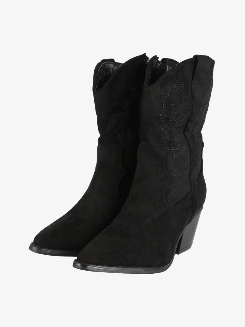 Stivaletti texani donna scamosciati - nero