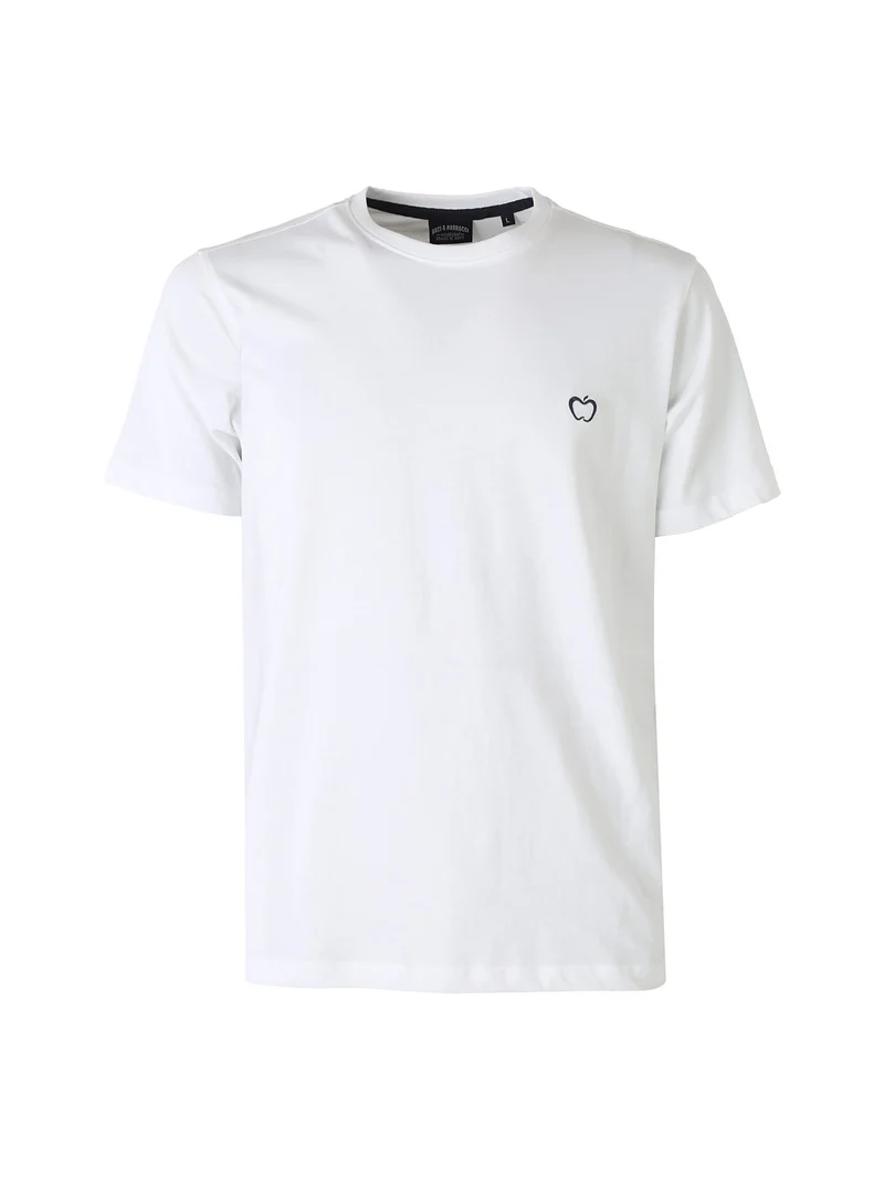 T-shirt girocollo in cotone da uomo con logo - bianco