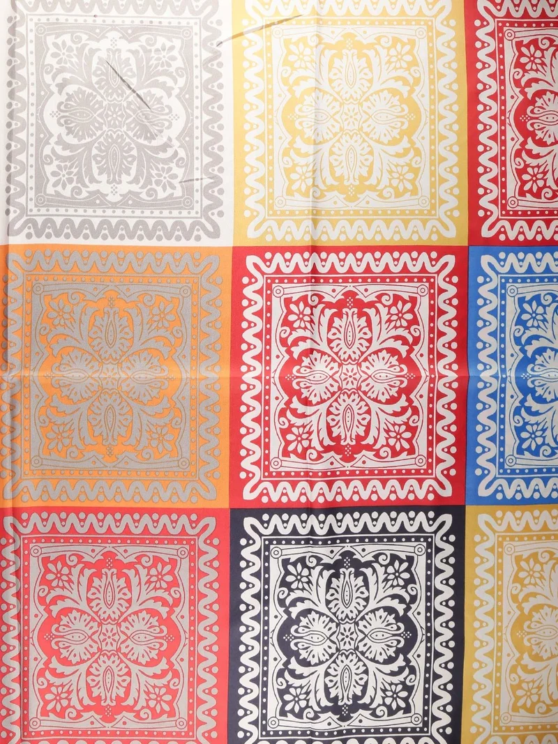 Foulard donna in viscosa con stampe - arancione