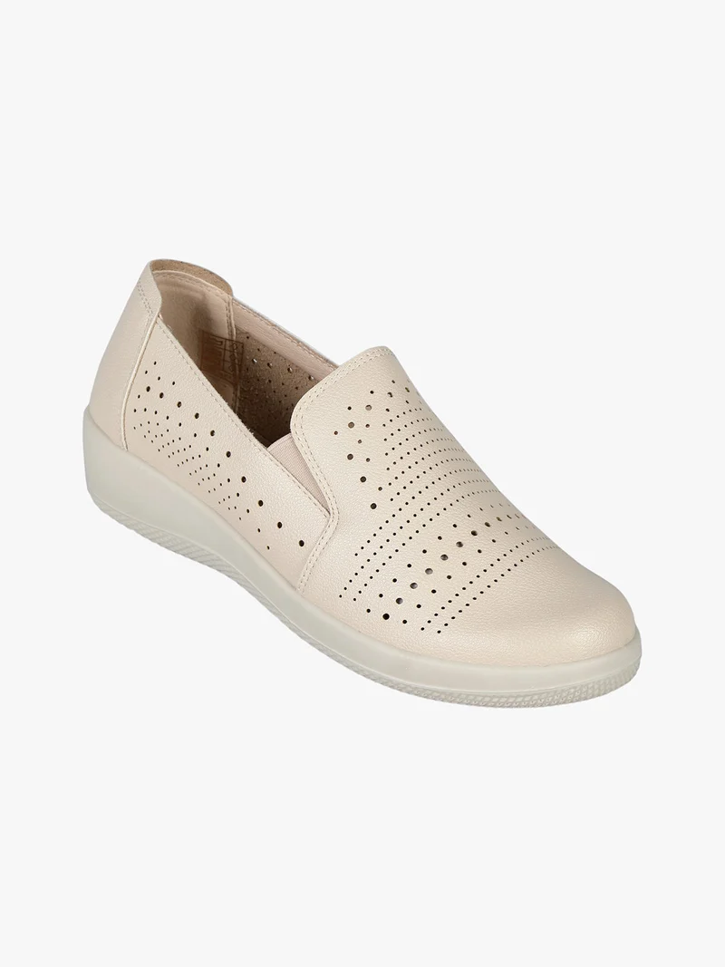 Mocassini donna comfort traforati - beige