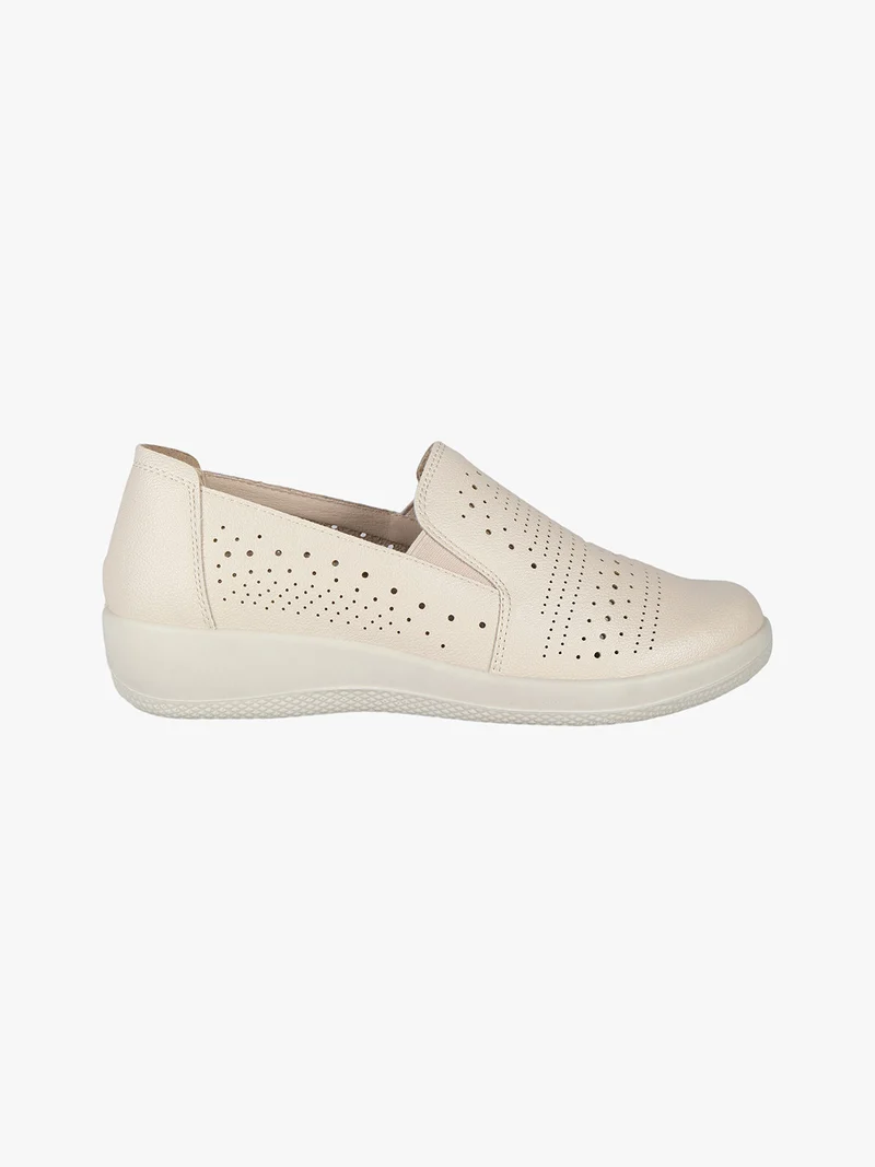 Mocassini donna comfort traforati - beige