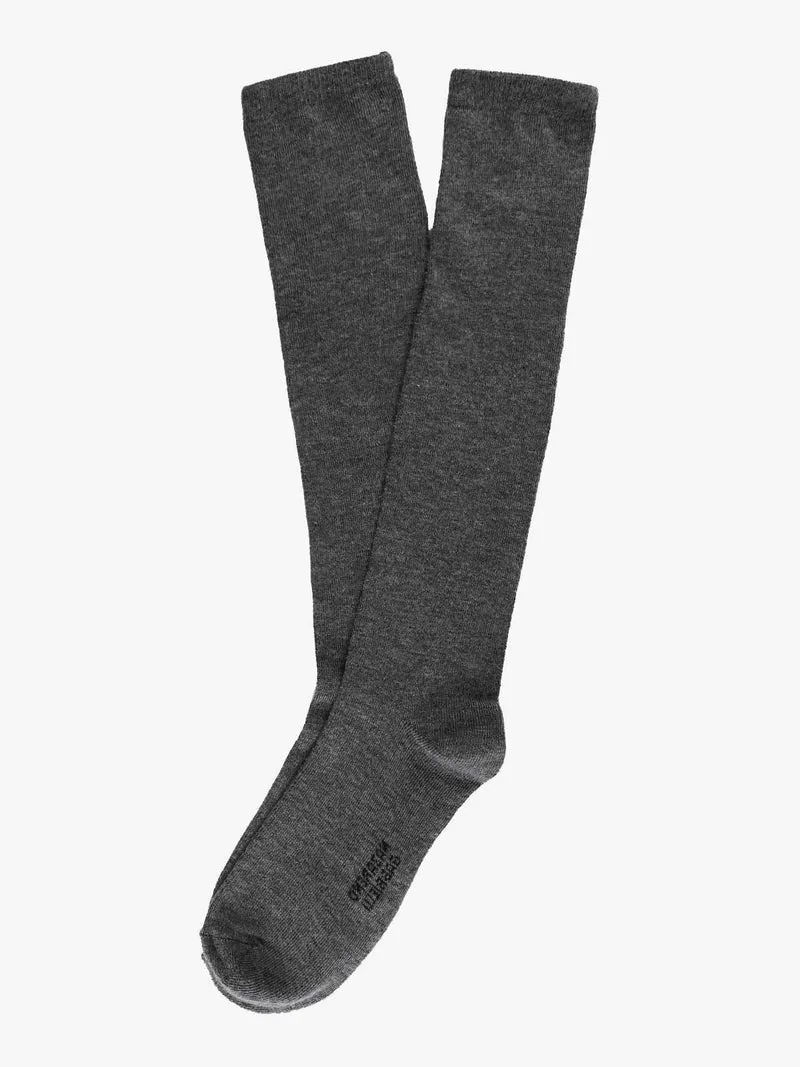 Calze lunghe in caldo cotone - grigio