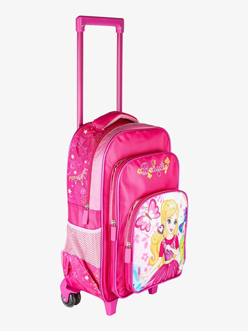 Zaino da scuola con rotelle - fucsia