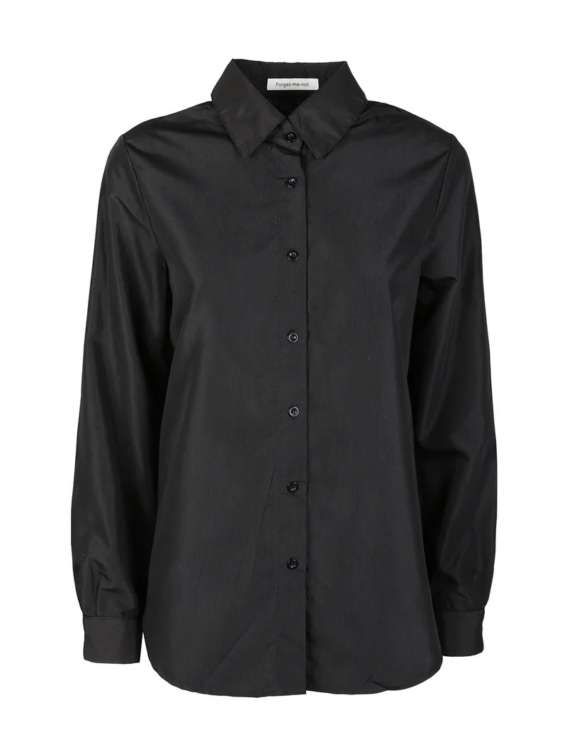 Camicia donna oversize tinta unita - nero