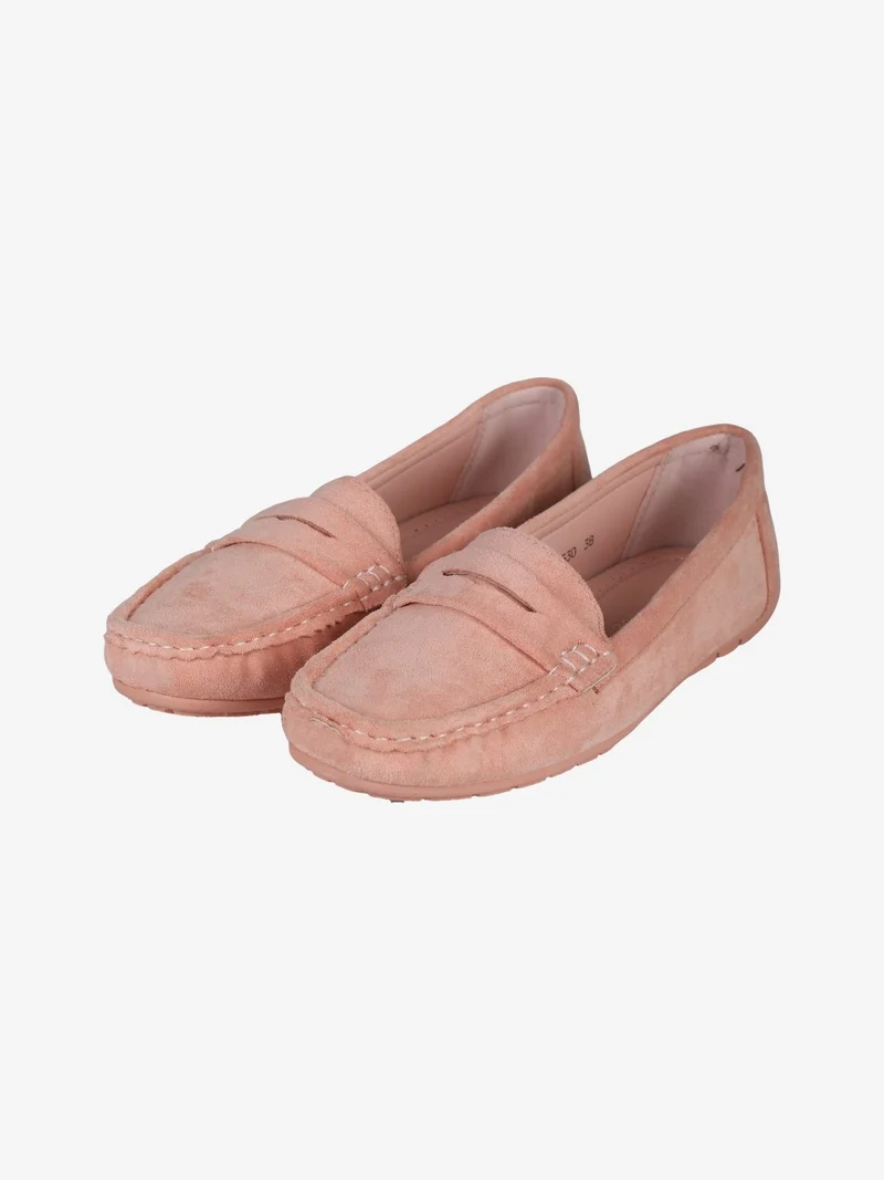 Mocassini donna in tessuto scamosciato - rosa