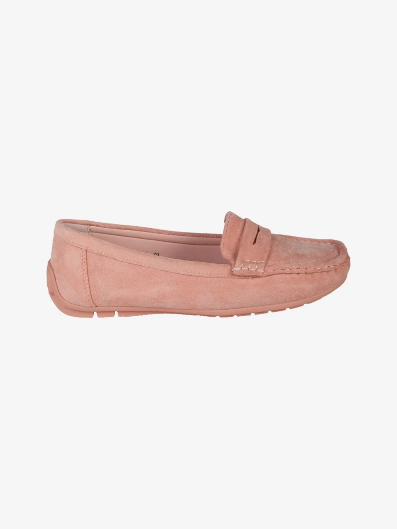Mocassini donna in tessuto scamosciato - rosa
