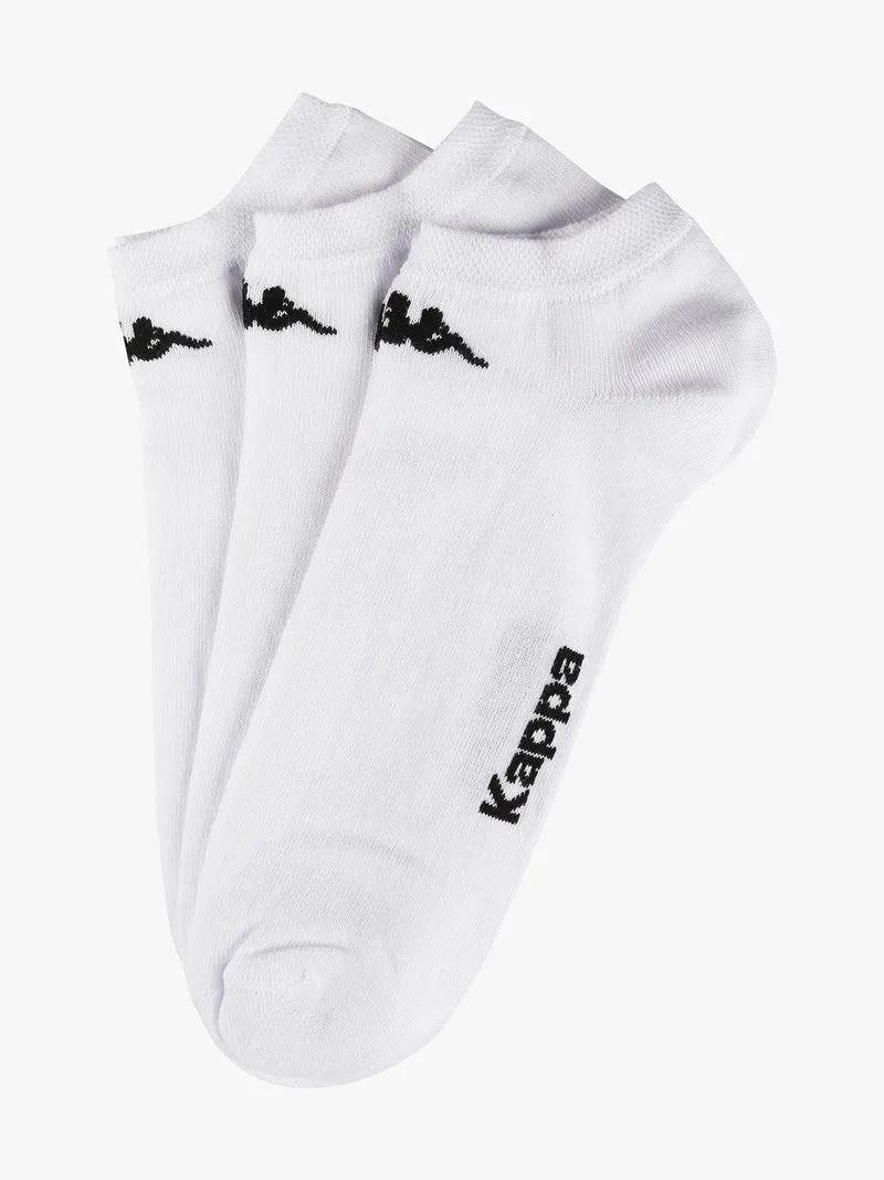 Calze corte in cotone jersey 3 pezzi - bianco