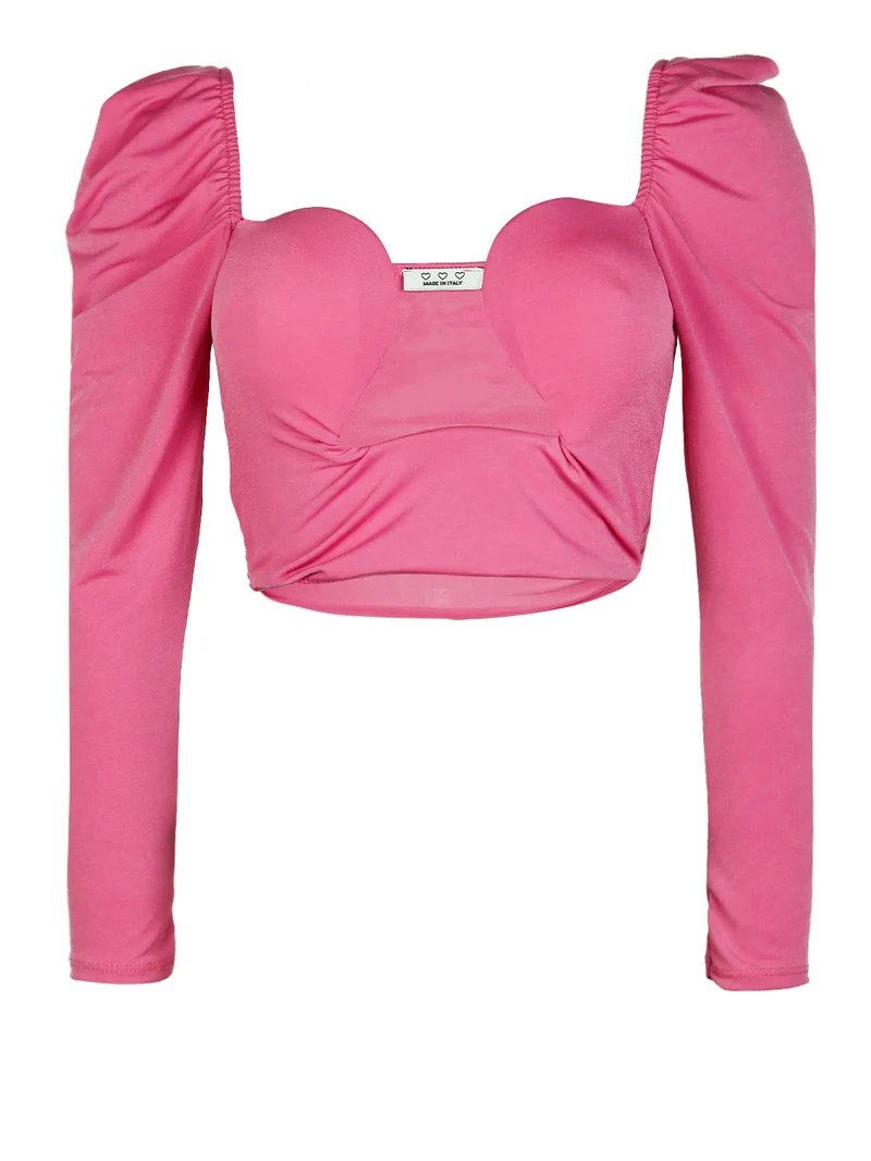 Top donna con coppe preformate - fucsia