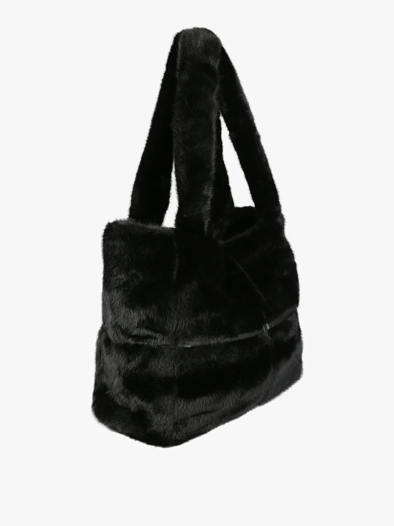 Borsa donna in pelliccia sintetica - nero