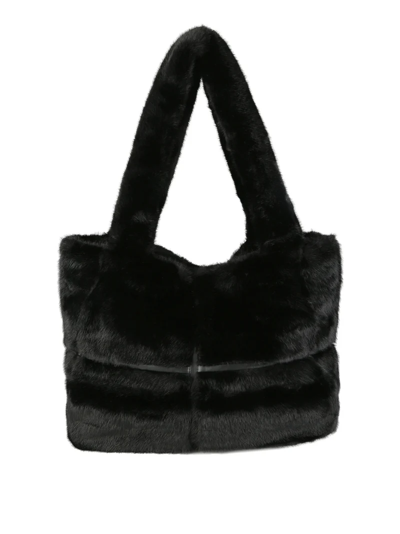 Borsa donna in pelliccia sintetica - nero