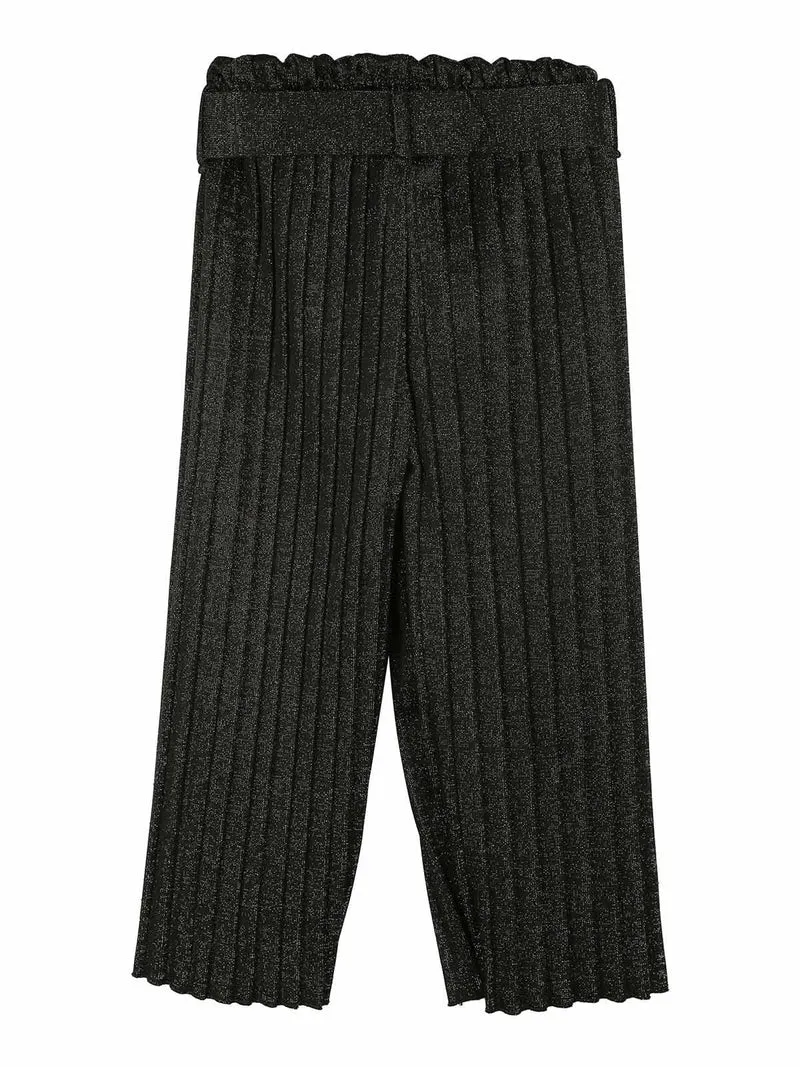 Pantaloni lurex plissettati da bambina - nero