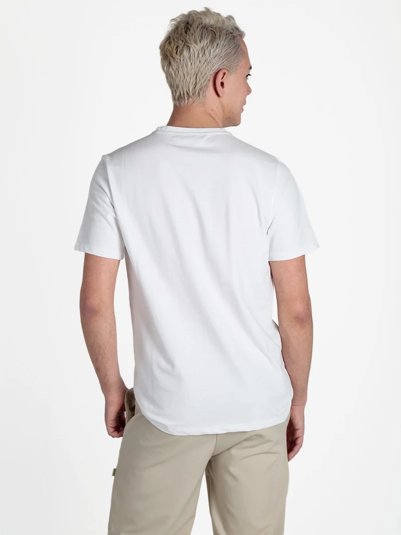 T-shirt girocollo da uomo in cotone piquet - bianco