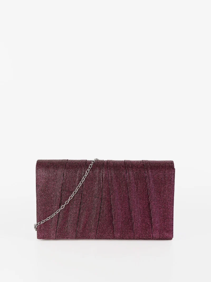 Pochette donna rettangolare con tracolla - vino