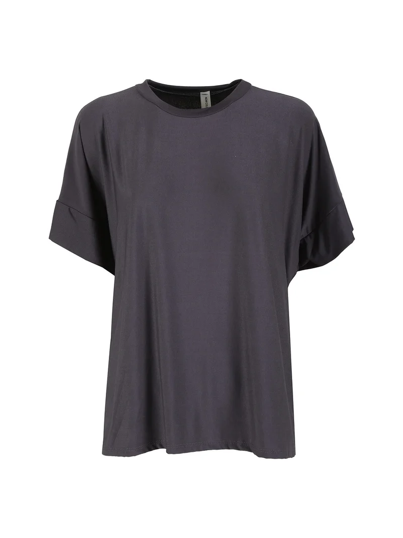Blusa donna con maniche corte a pipistrello - grigio