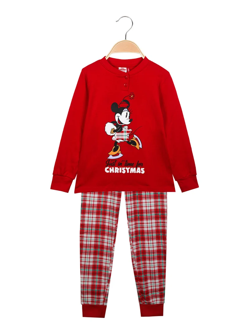 Minnie pigiama natalizio da bambina - rosso