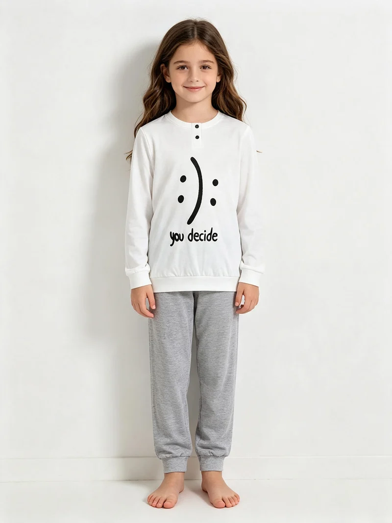 Pigiama ragazza in cotone - bianco