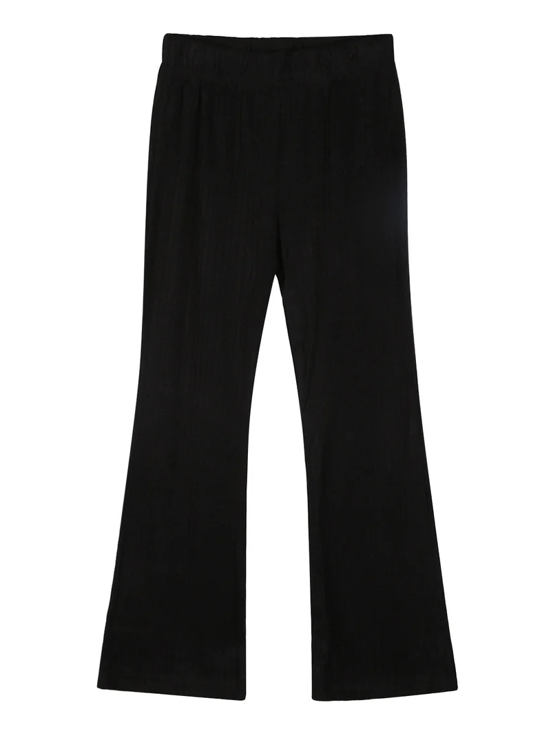 Pantaloni da bambina in velluto a zampa - nero