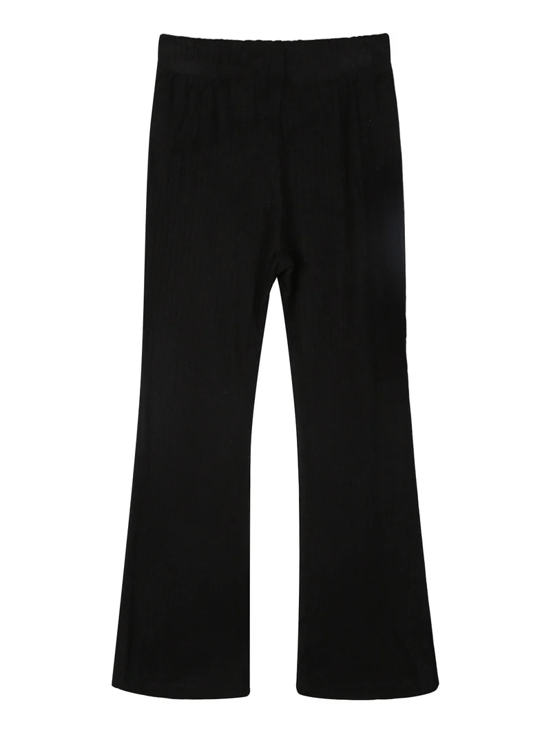 Pantaloni da bambina in velluto a zampa - nero