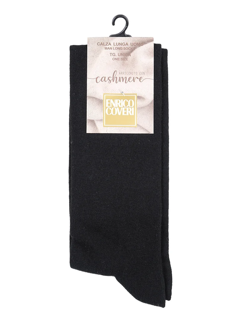 Calze lunghe da uomo in misto cashmere - nero