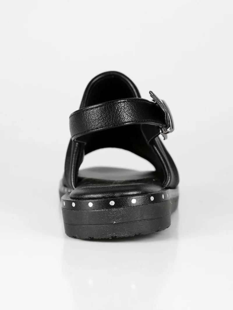 Sandali bassi con cinturino alla caviglia - nero