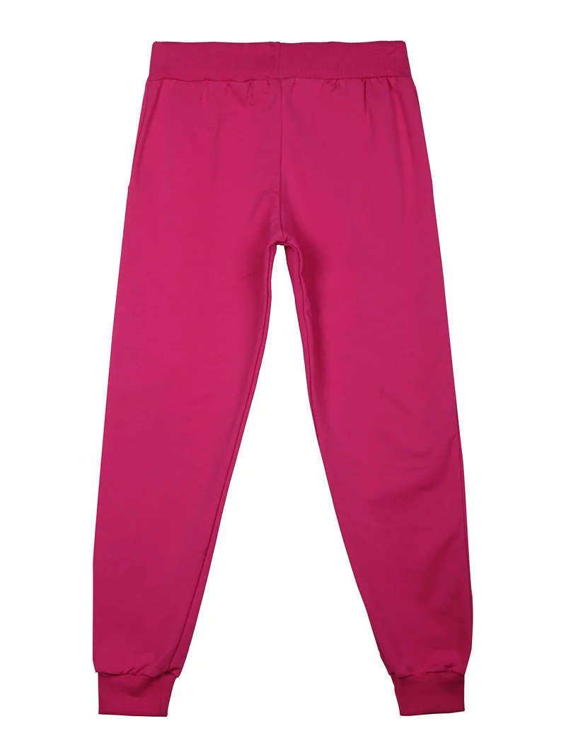 Pantaloni sportivi da ragazza con polsini - fucsia
