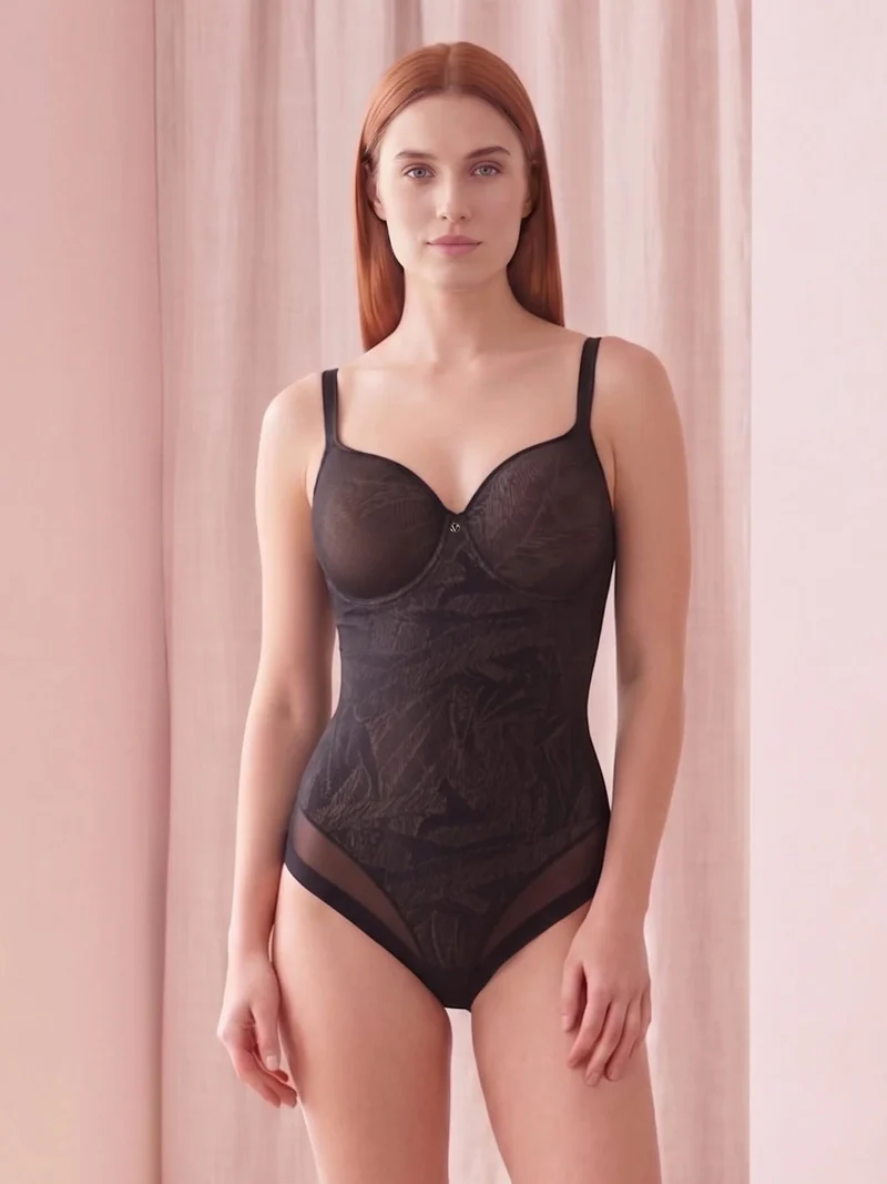 OD44C Body con coppe imbottite e ferretto COPPA C - nero