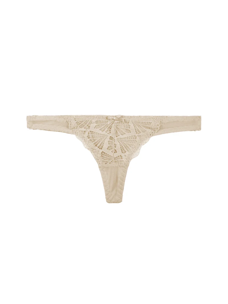 Perizoma in pizzo - beige