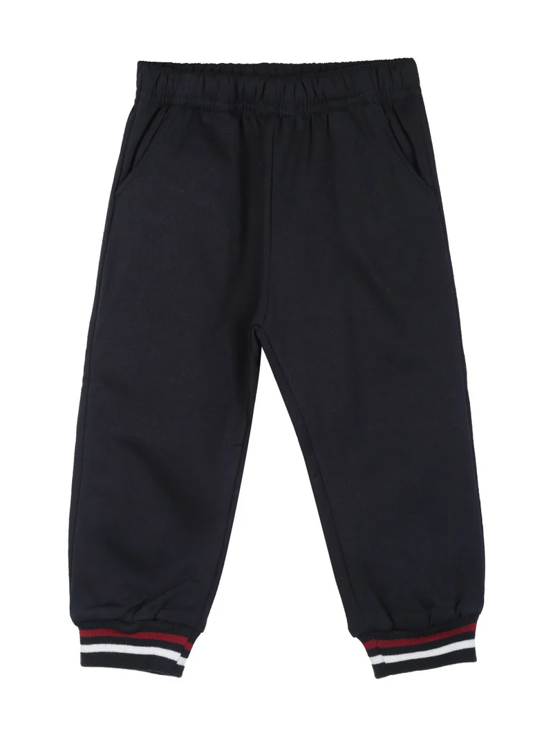 Completo 3 pezzi da neonato con zip e interno felpato - blu scuro